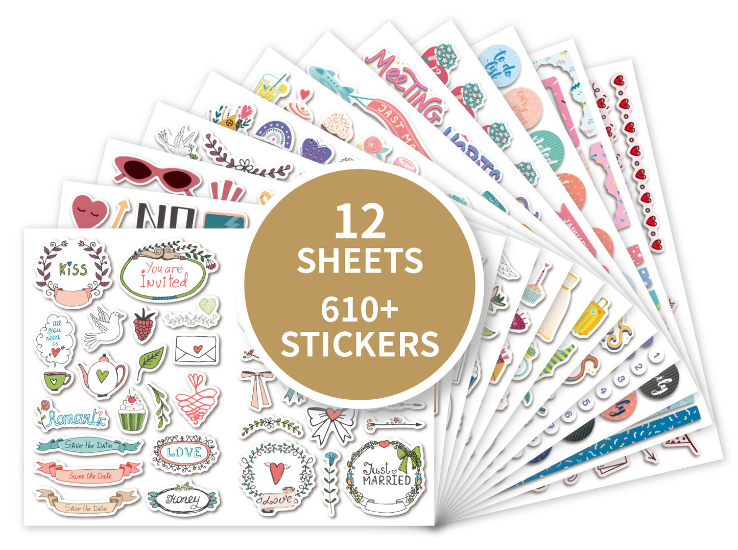 A4 Love Wedding Scrapbooking Stickers