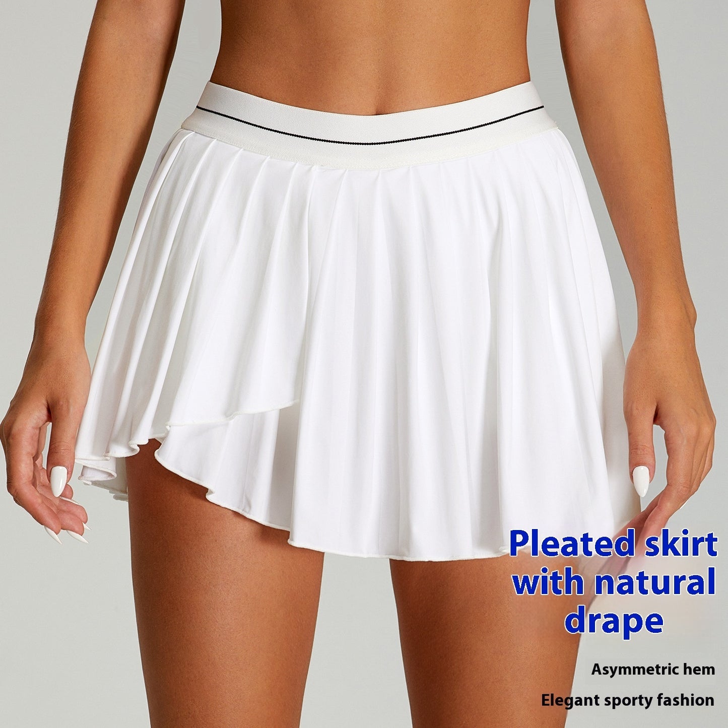 Women's Anti-Exposure Tennis Skirt - Two-Piece Design with Contrast Colors