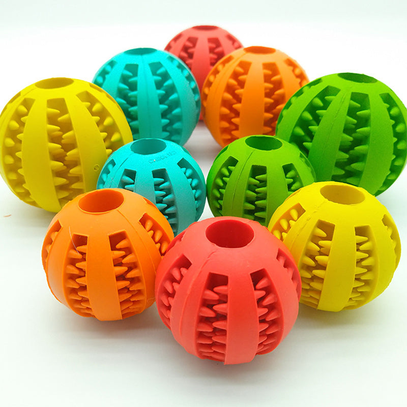 Pet Slow Feeder Dog Toy - Cute Fun Rubber Ball for Dental Care