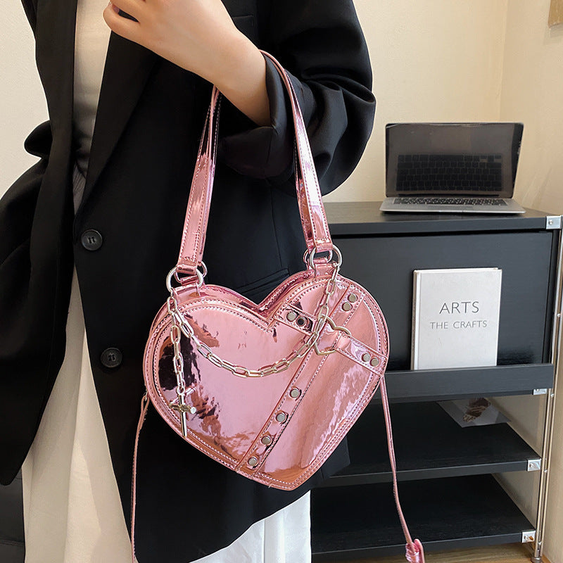 Sacs à chaîne en forme de cœur, sac à bandoulière d'amour de grande capacité pour femmes, saint-valentin