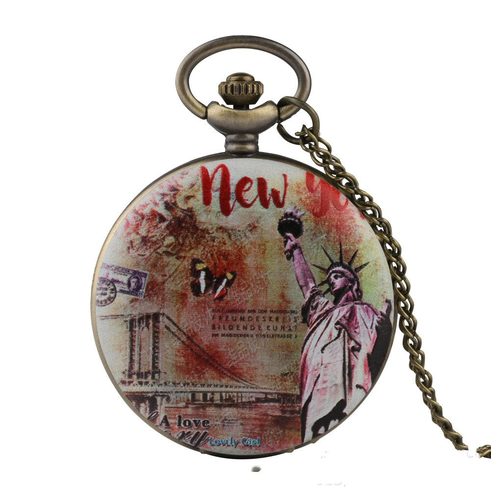 Oil Painting Color Goddess Picture Pocket Watch - Divine Mythological Artistic Vibrant Masterpiece Unique