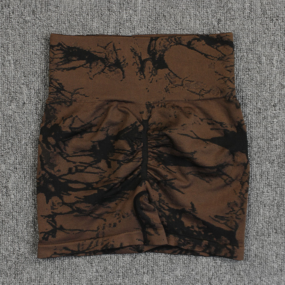 Pantalon de Yoga imprimé Tie-dye, short de Fitness à séchage rapide, Sexy, taille haute, Leggings de levage des hanches, pour femmes, été
