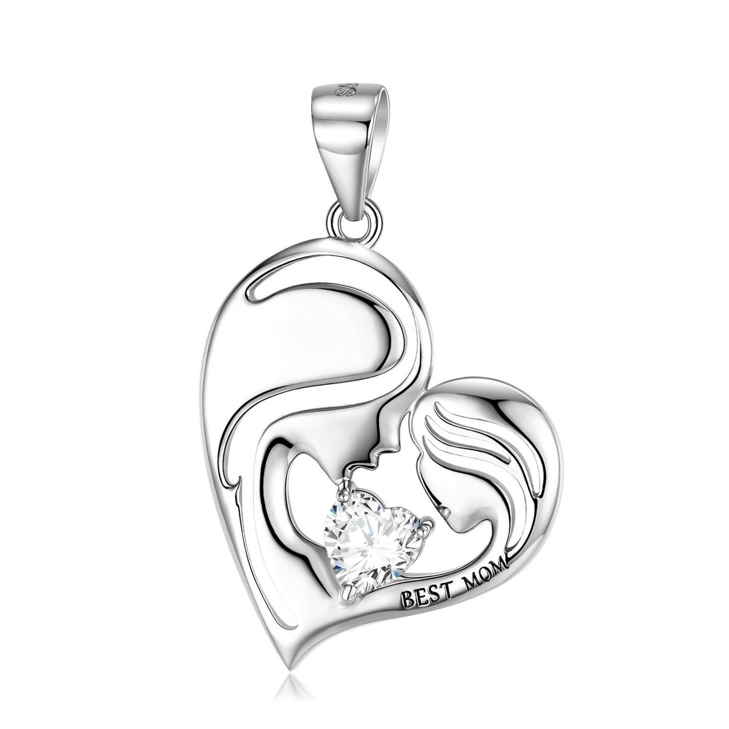 Halsband i 925 sterlingsilver med bästa mamma-motiv, mors dag-serien