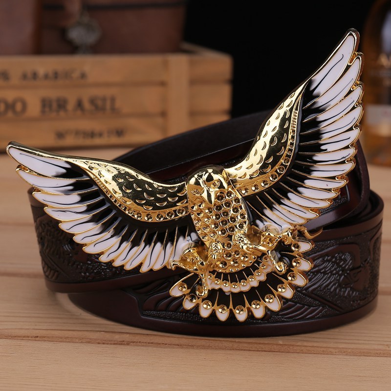 Men's Fashion Eagle Leather Belt - Commanding Presence