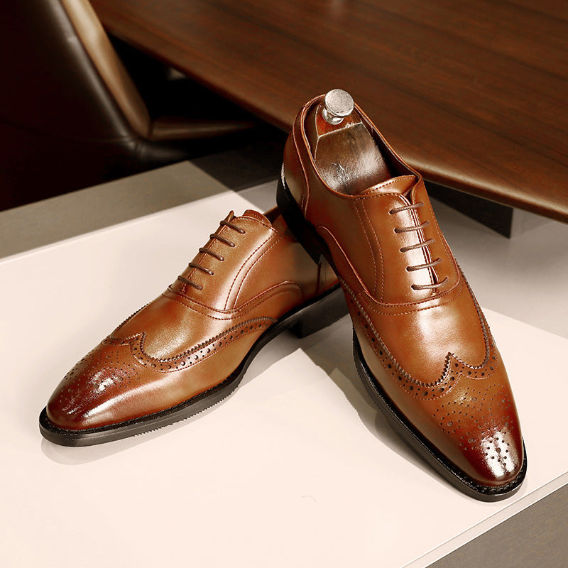 Herrskor i läder med gummisula och oxfords