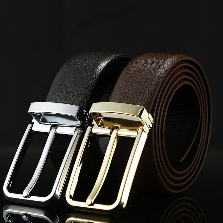 Men's First Layer Cowhide Simplicity Pin Buckle Belt - Authentic Simplicity