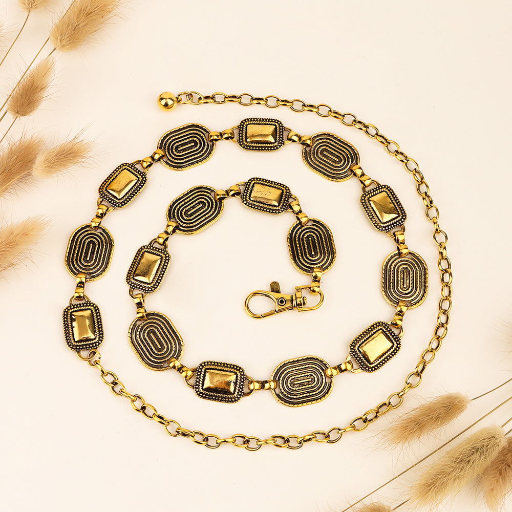 Women's European American Cross Border Waist Chain Boho Style Thin Metal - Global Fusion