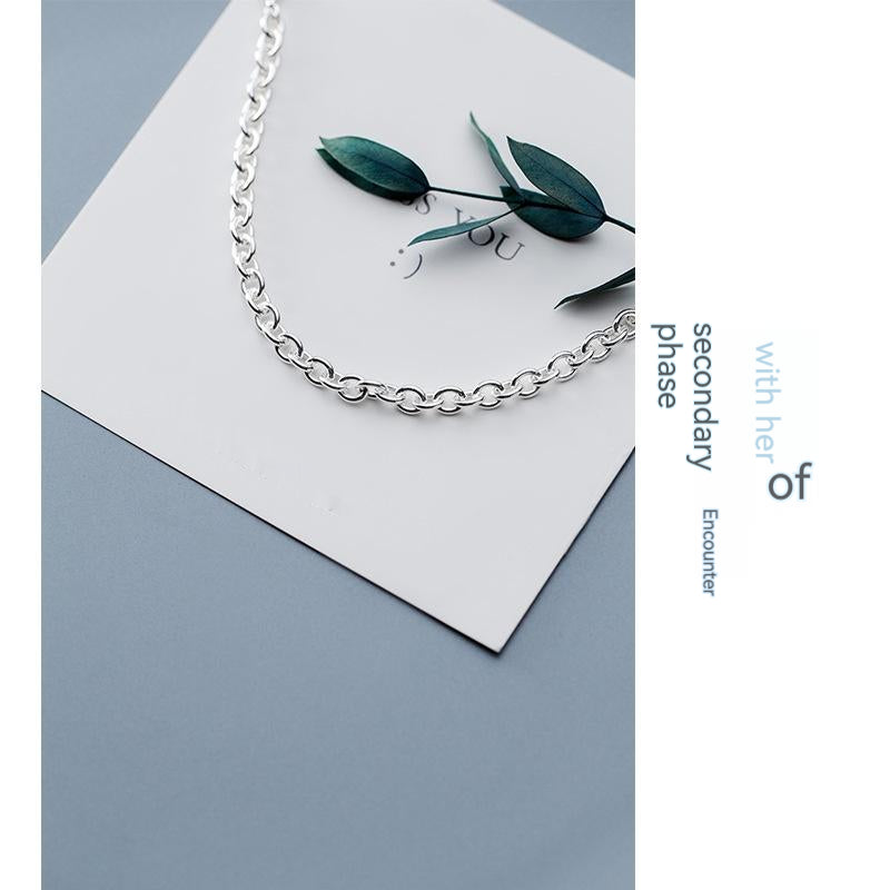 S925 Silverarmband koreanskt enkelt mode ankelbandsspänne Graceful Personality Chain
