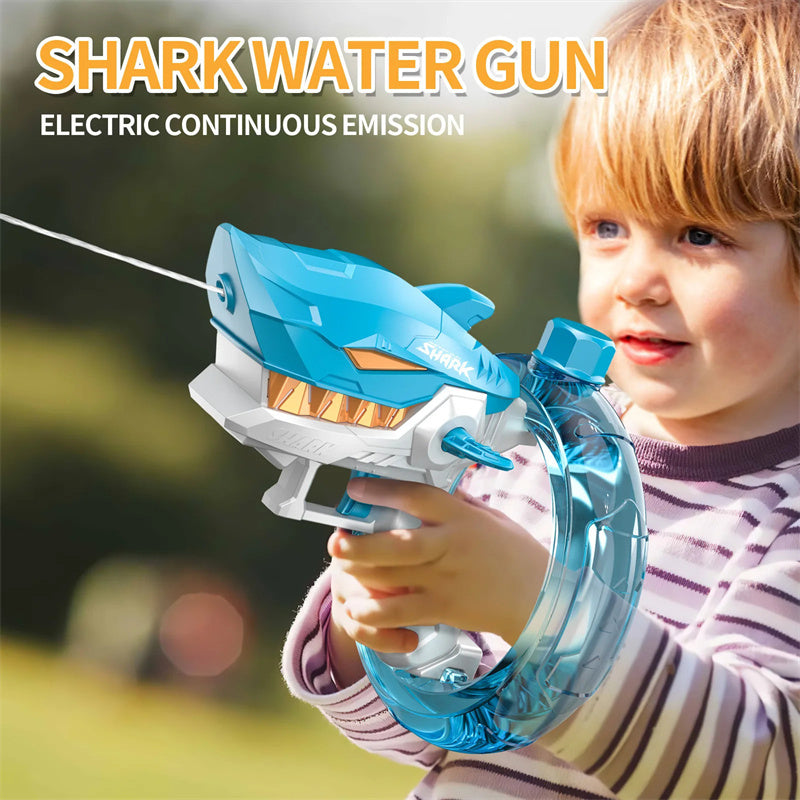 Nya Shark Electric Water Gun Leksaker Helautomatisk Kontinuerlig Brand Vatten Gun Stor Kapacitet Strand Sommar Barns vatten Leksaker