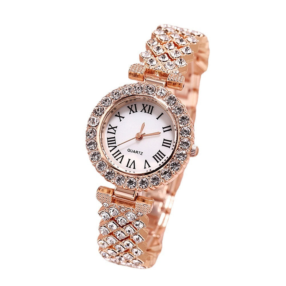 Full Diamond Luxury Bracelet Watch Suit Women's Quartz - Exquisite Elegant Sophisticated Stunning Glamorous Comfortable Impressive Statement