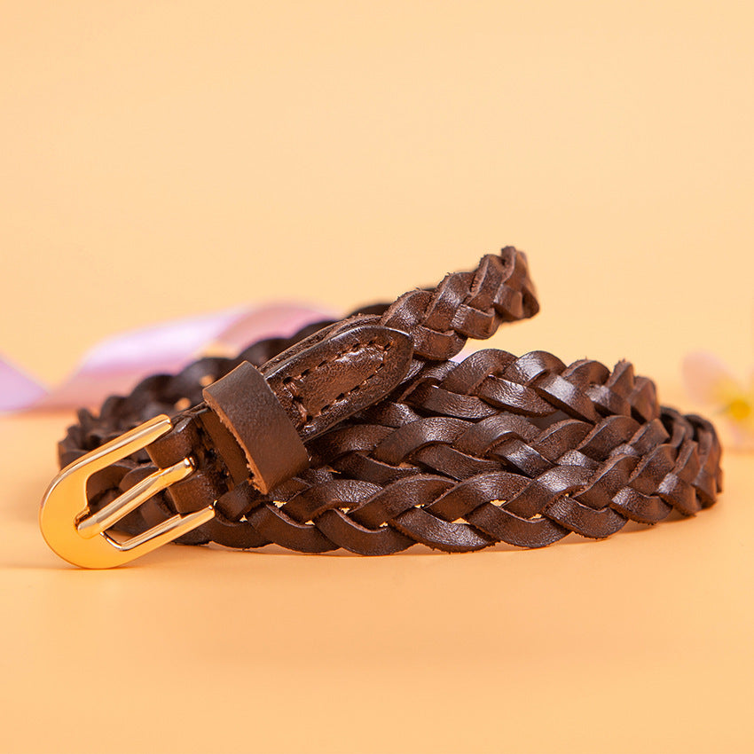 Women's First Layer Imported Full Leather Decorative Belt - Luxurious Import