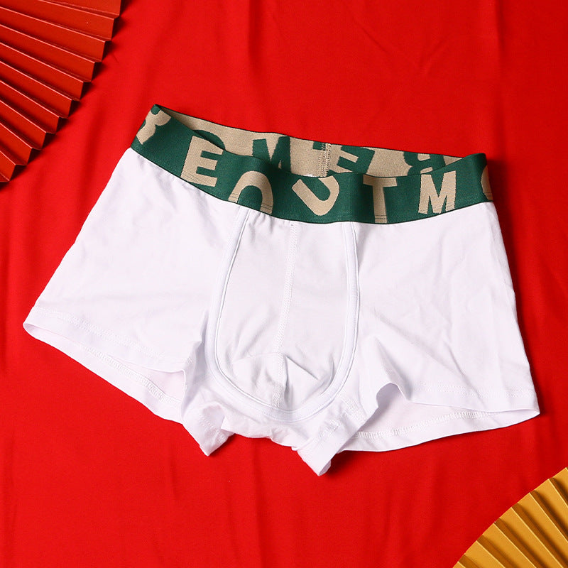 Herrunderkläder i ren bomull, festliga, klarröda boxershorts med medelhög midja
