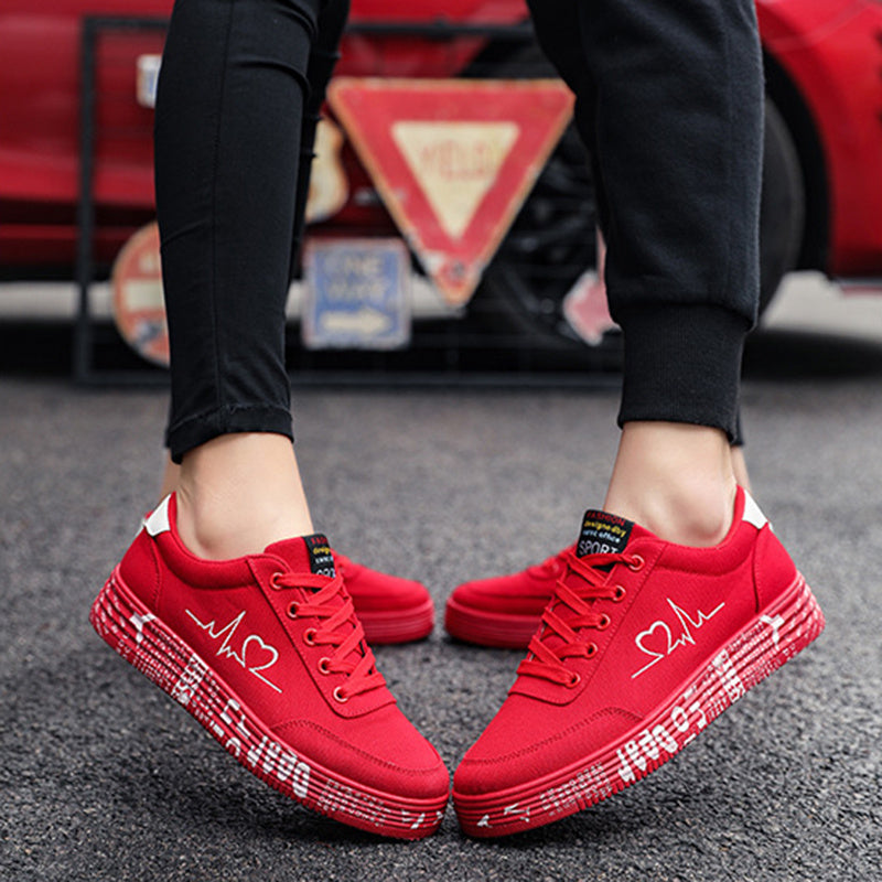 Love Print Canvas Shoes - Romantic Flats - Valentine Collection