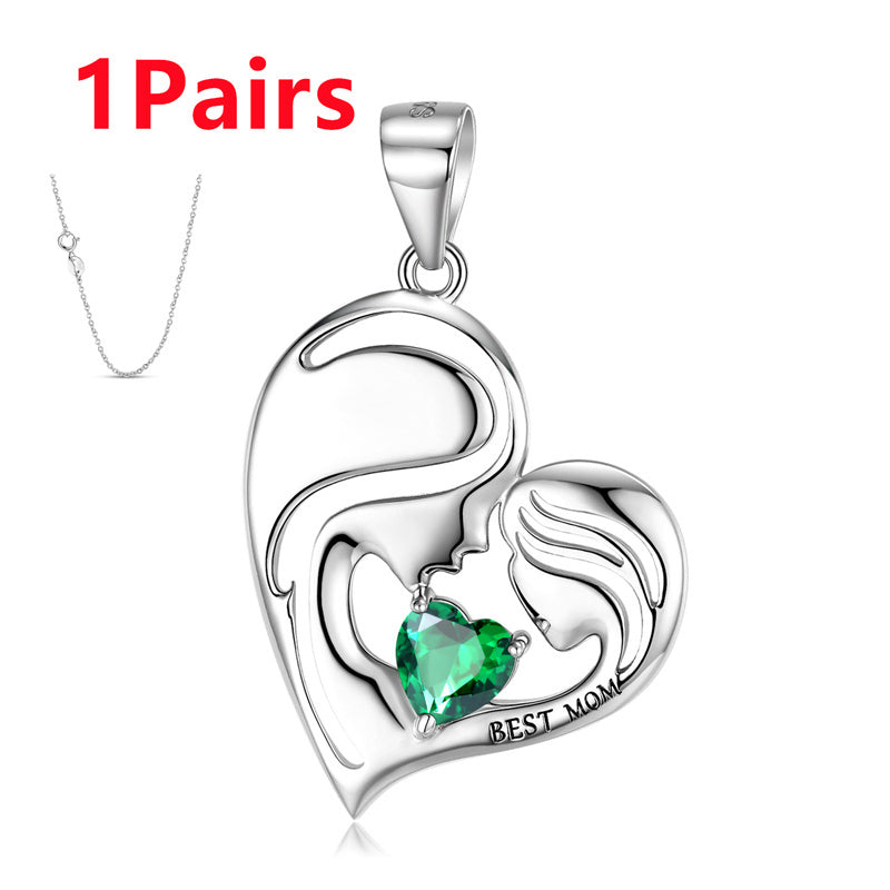 Halsband i 925 sterlingsilver med bästa mamma-motiv, mors dag-serien