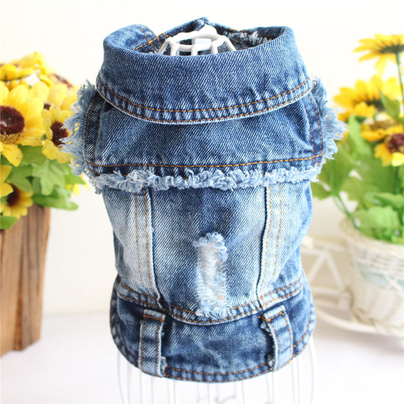 Designer chien vêtements petit chien denim jacka kappa katt kostym chiot Jeans pour vos vêtements pour vos vêtements
