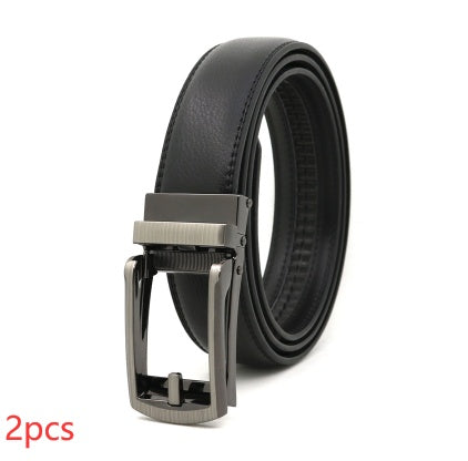 Men's Fake Needle Automatic Buckle Cowhide Belt - Detailed Sophistication