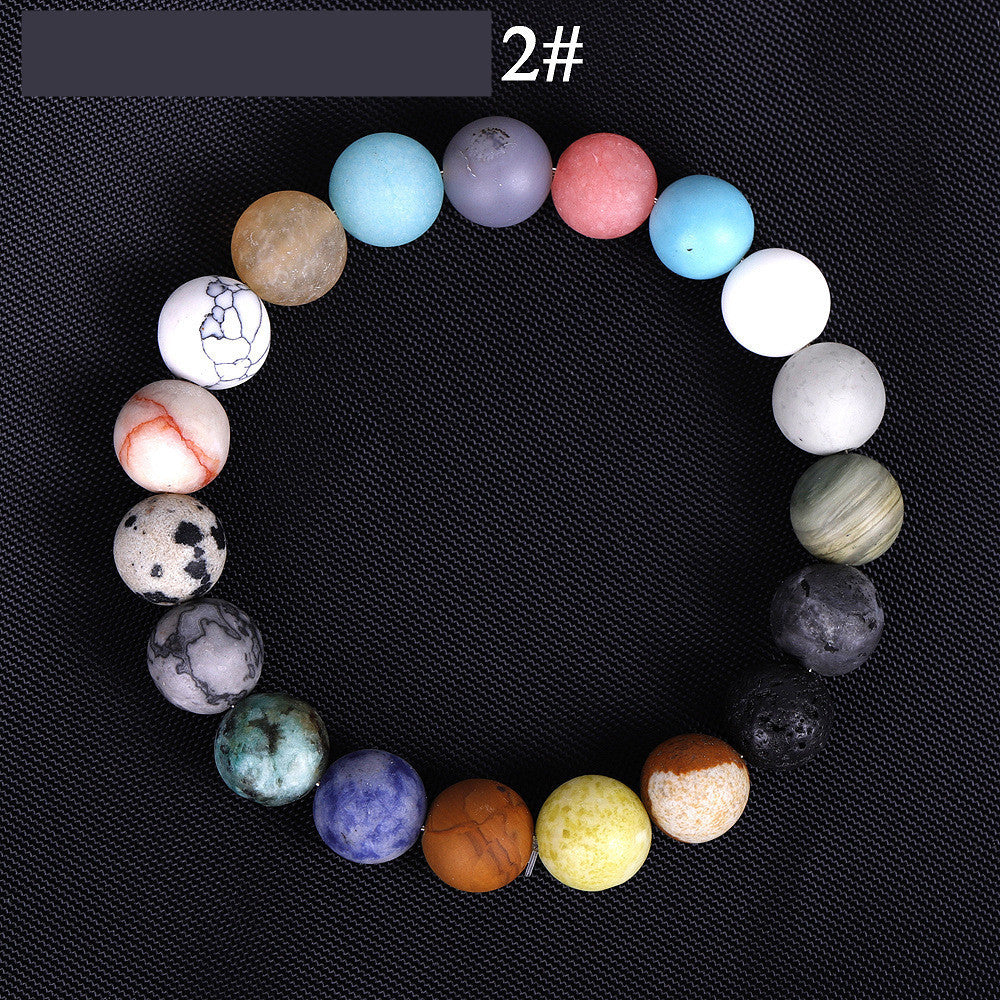 Solsystemet Åtta Sten Planet Armband Planeter Natursten Mala Pärla Strand Armband För Män Kvinnor Handgjort Universum Sol Chakra Armband Smycken