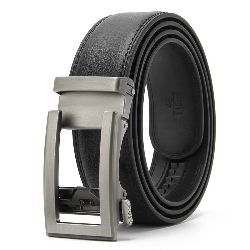 Men's Two-Layer Cowhide Leather Automatic Buckle Business Casual Belt - Superior Construction