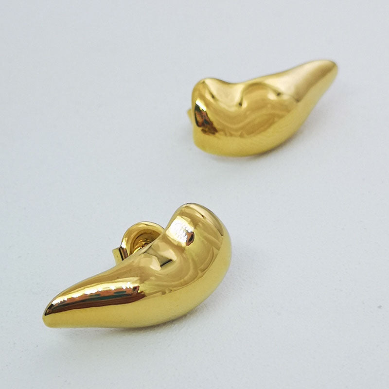 Boucle d'oreille Punk stéréoscopique 3D pour hommes, couleur or, Style coréen, Anti-allergie inhabituelle