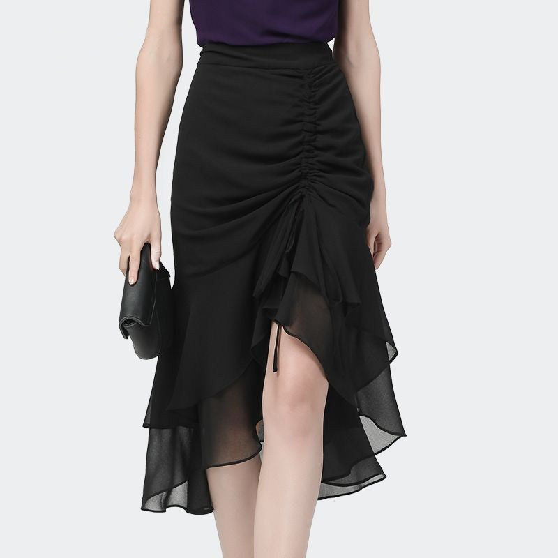 Women's Fishtail Sheath Skirt - Waist Slimming Mid-Length