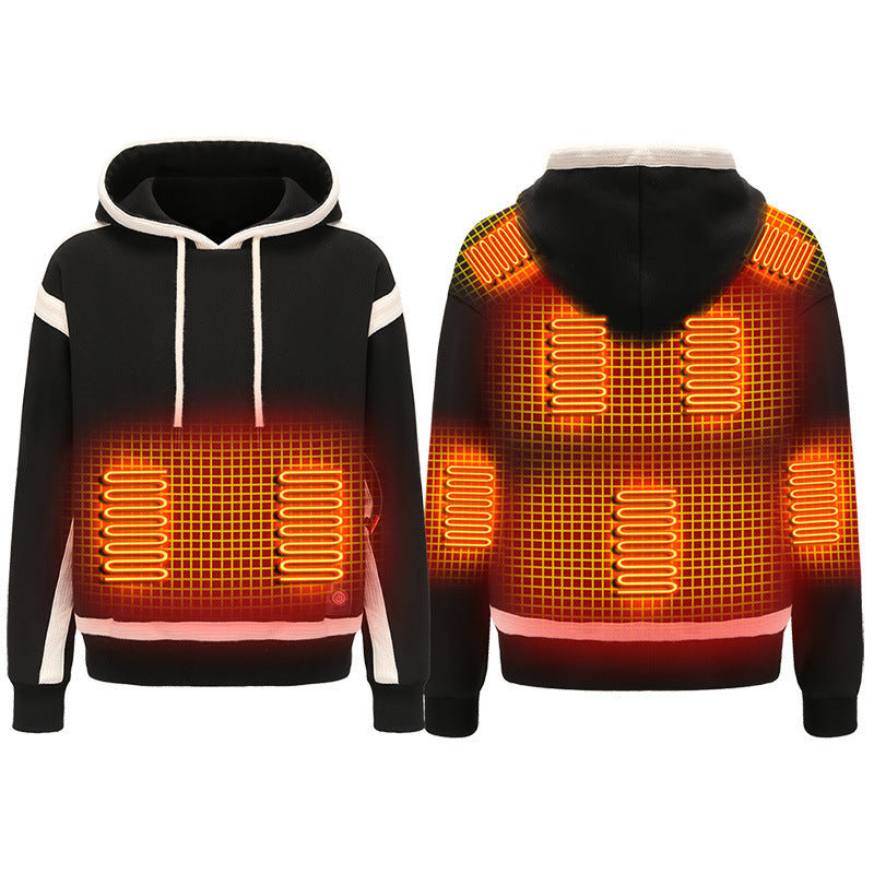 Utomhus Ny Teknik Uppvärmd Jacka Uppvärmning Borstad Hoody Ytterkläder