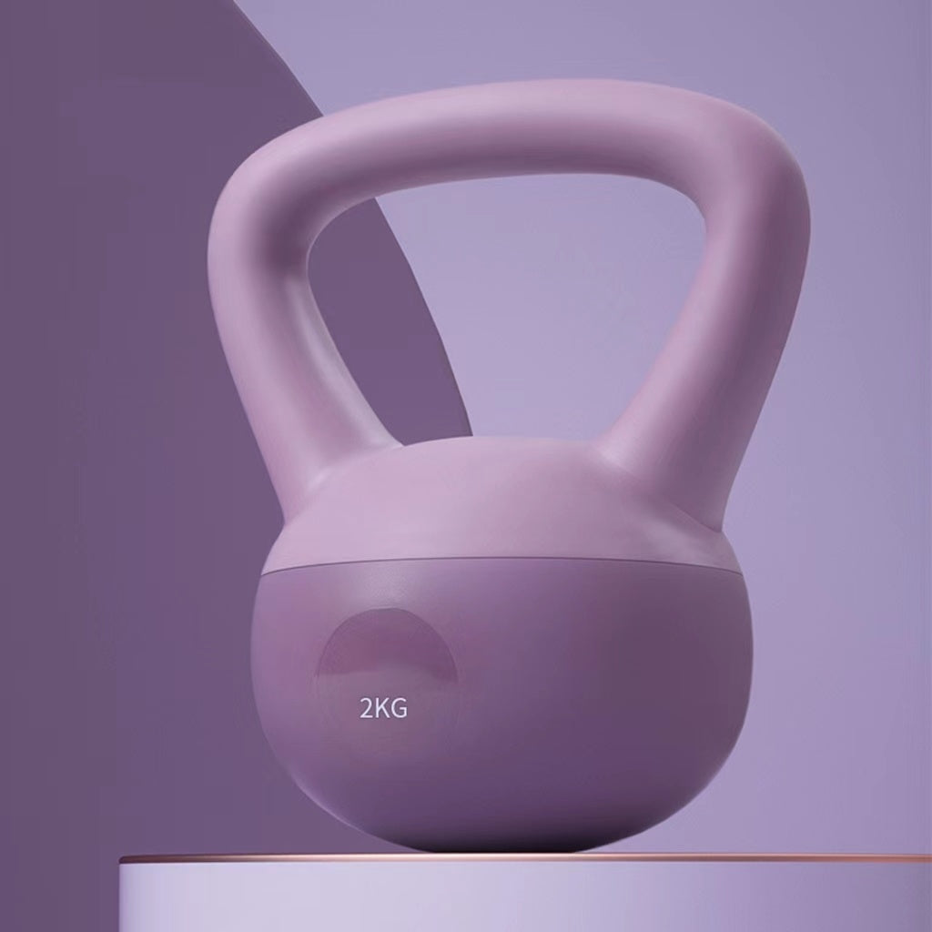 Professional Women's Fitness Home Kettlebell - PVC Construction (4kg/5kg/6kg, Purple/Pink/Blue)