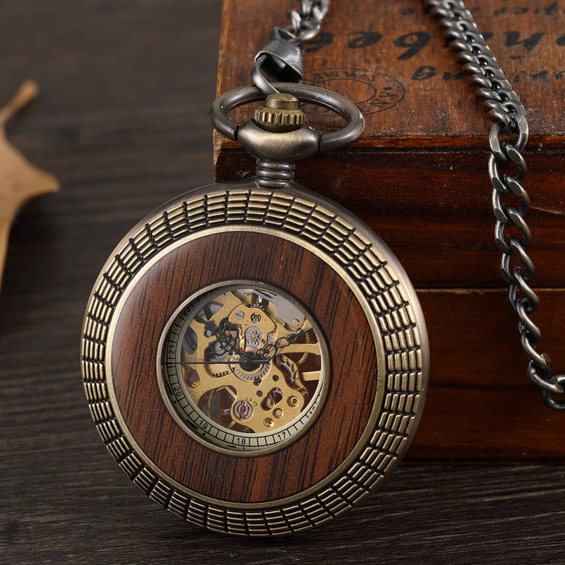 Large Flip Mechanical Pocket Watch Roman Carved Hollow Classic Mechanical Watch - Elegant Intricate Modern Reliable Artistry