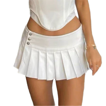 Solid Color Mini Half Y2g Pleated Skirt