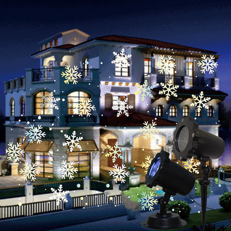 LED Noël Blizzard Flocon De Neige Lumière Laser Projecteur De Neige En Mouvement Jardin De Neige Projecteurs Laser Lampe Pour La Fête Du Nouvel An Décor Lampes À Gazon