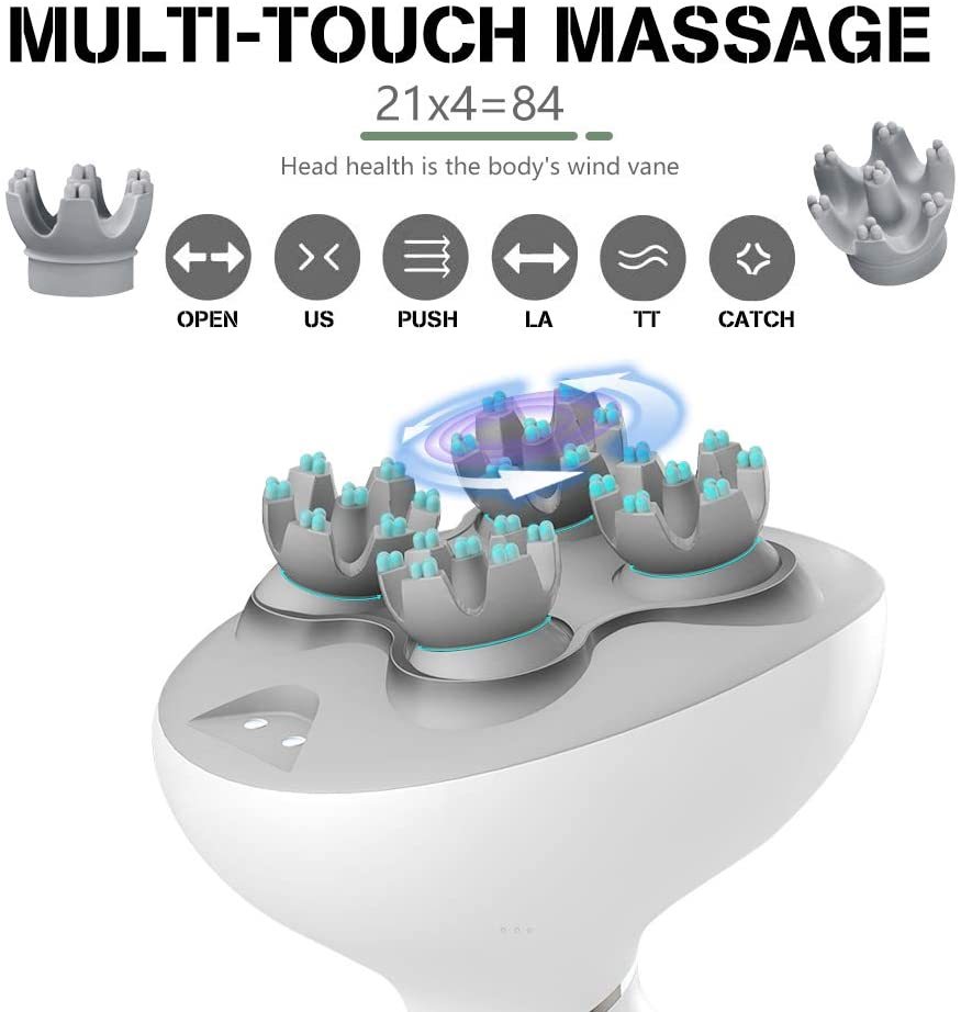 Rechargeable Waterproof Head Massager - Electric Scalp Massager