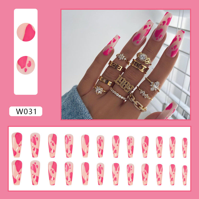 Long Ballet Press-On Nails - European Style Graffiti Design | 24 Pieces W031