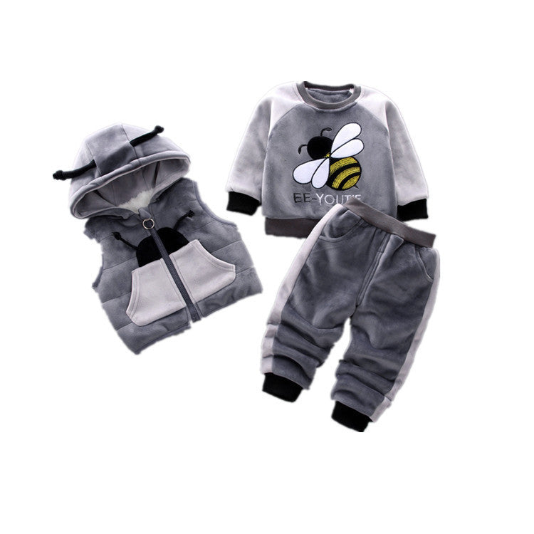 Fleece Thickening Boy Baby Suit - Baby Boy Sweater Tide
