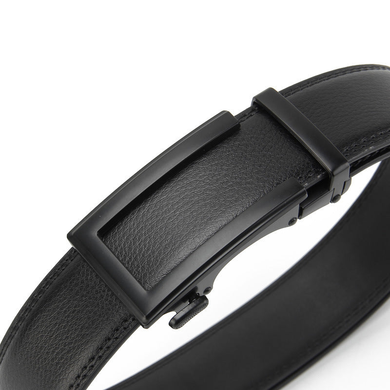 Men's Two-Layer Cowhide Leather Automatic Buckle Business Casual Belt - Superior Construction