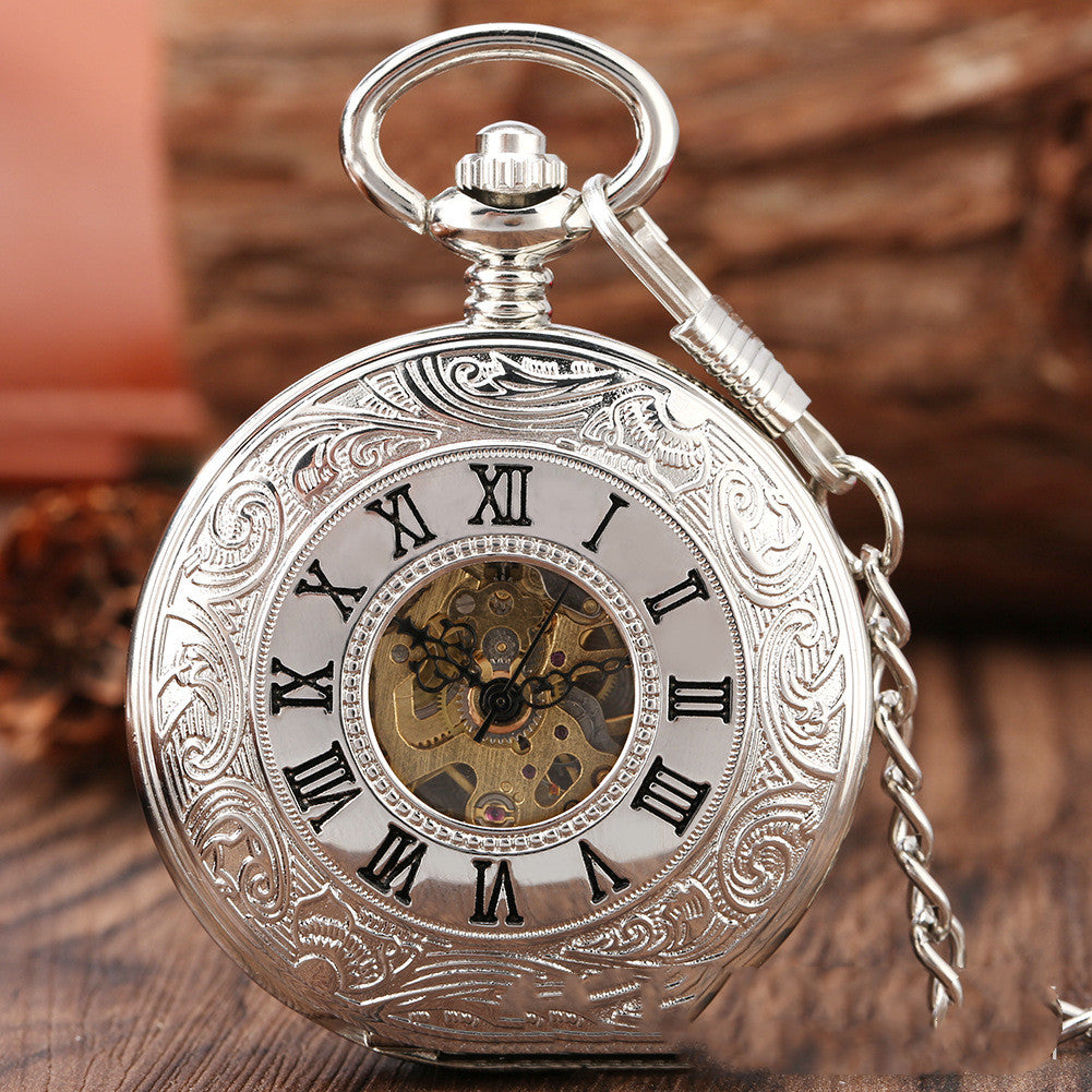 Retro Double-Open Carved Hollow Manual Manipulator Pocket Watch For Men And Women - Unique Intricate Elegant Sophisticated Unisex