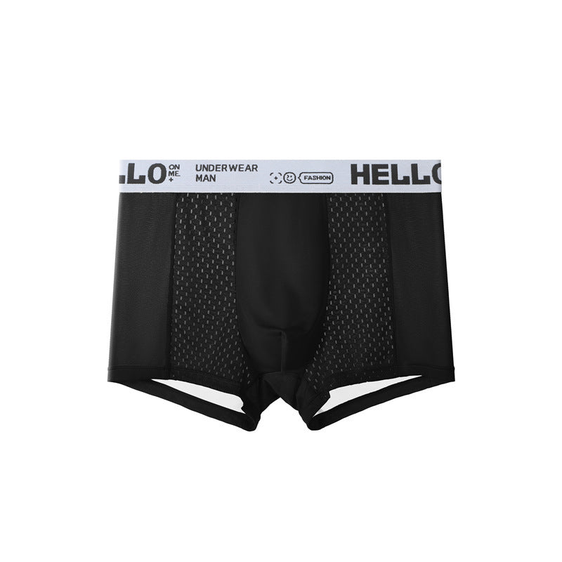 Summer Men's Ice Silk Mesh Antibacterial Breathable Underwear