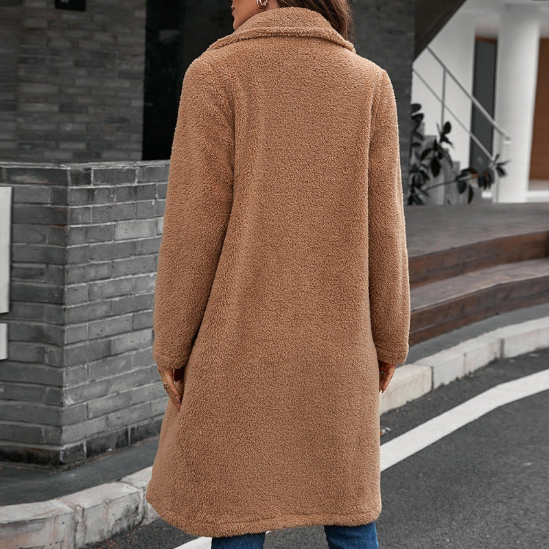 Veste coupe-vent moyenne en peluche à simple boutonnage Temperament Commuter