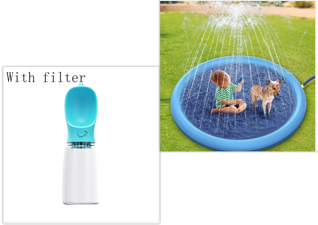 Halkfri stänkskydd för barn och hundpool sommar utomhus vattenleksaker Rolig fontän lekmatta