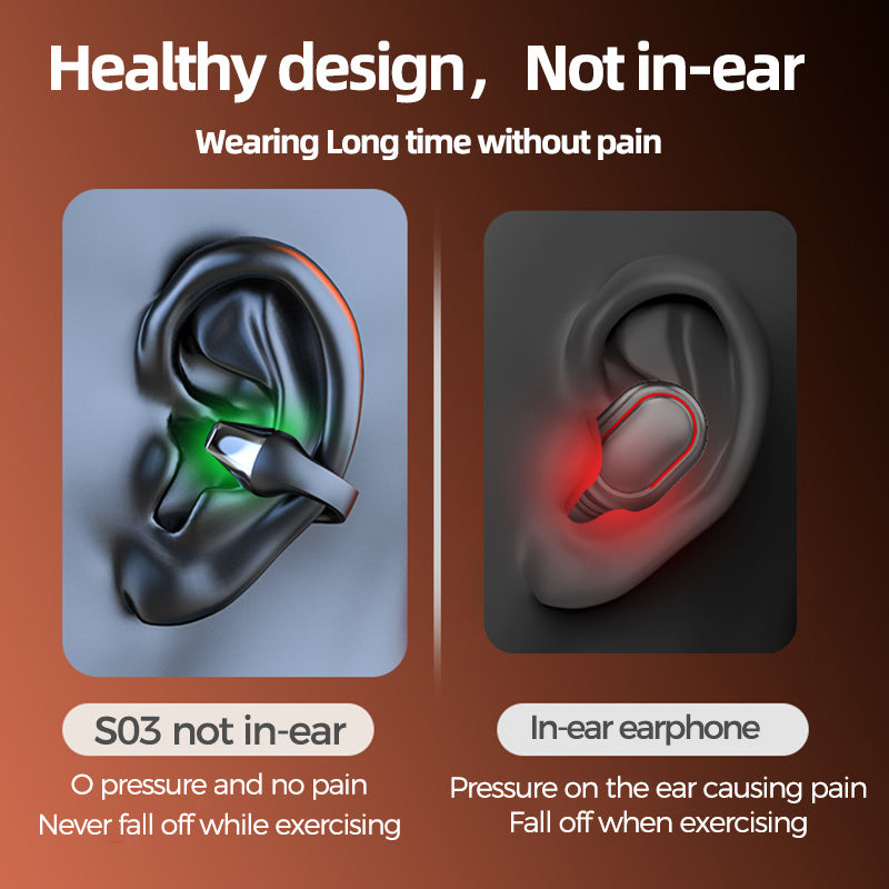 Öronklämma Benledningshörlurar Bluetooth-kompatibla 5.2 HIFI Trådlösa Hörlurar Touch Handsfree Sport Brusreducerande Headset Med Mikrofon