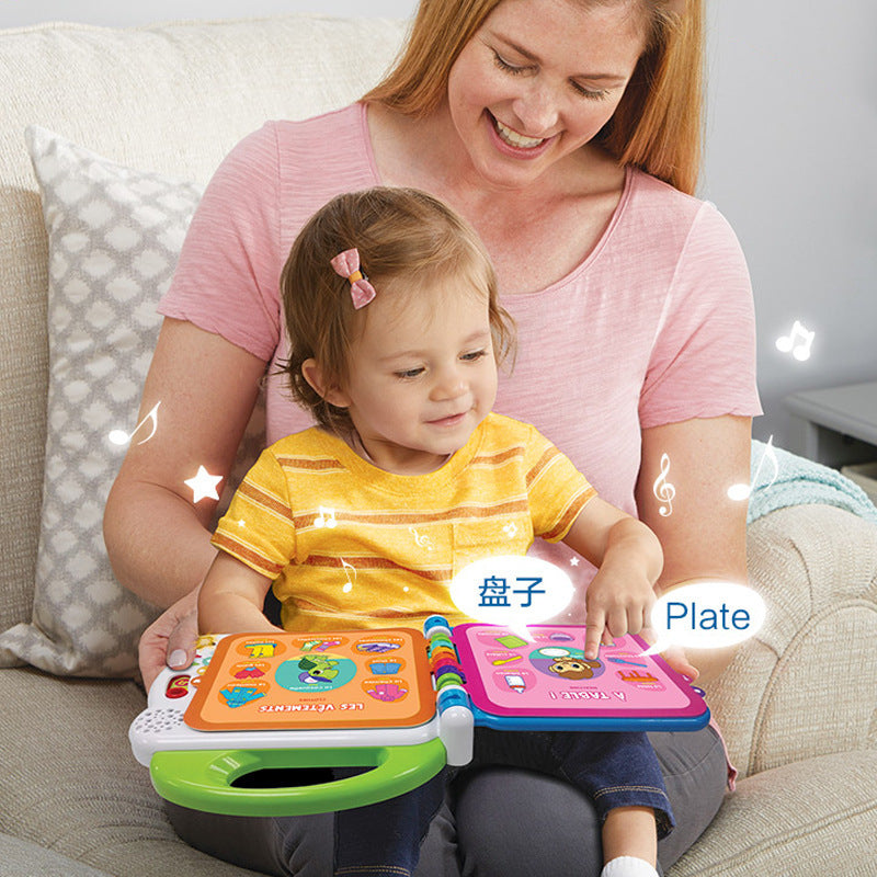 Livre tactile, éducation de la petite enfance, histoire musicale, Machine d'apprentissage bilingue