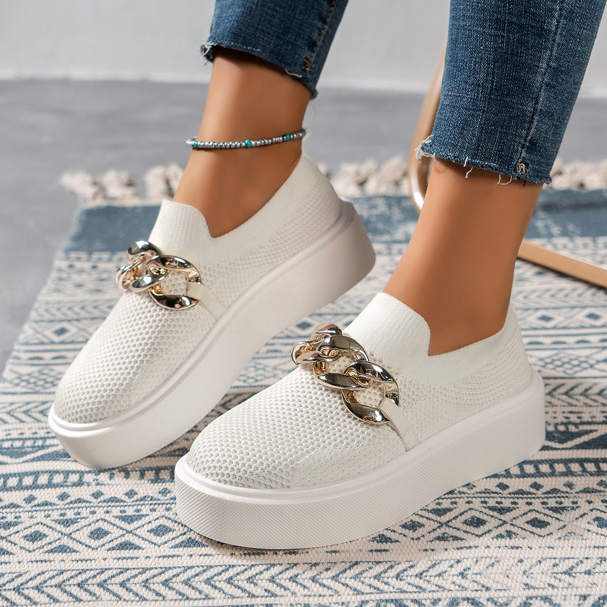 Chain Flats Skor Damer Andas Mesh Skor