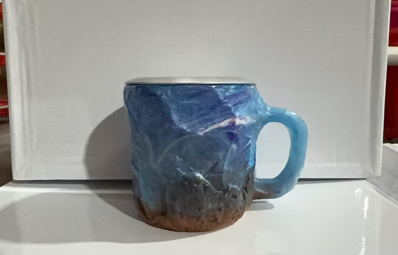 400ml kaffemuggar i hartskristall med handtag, elegant falsk mineralkristallkopp för arbetsplats, heminredning, julklapp, köksredskap