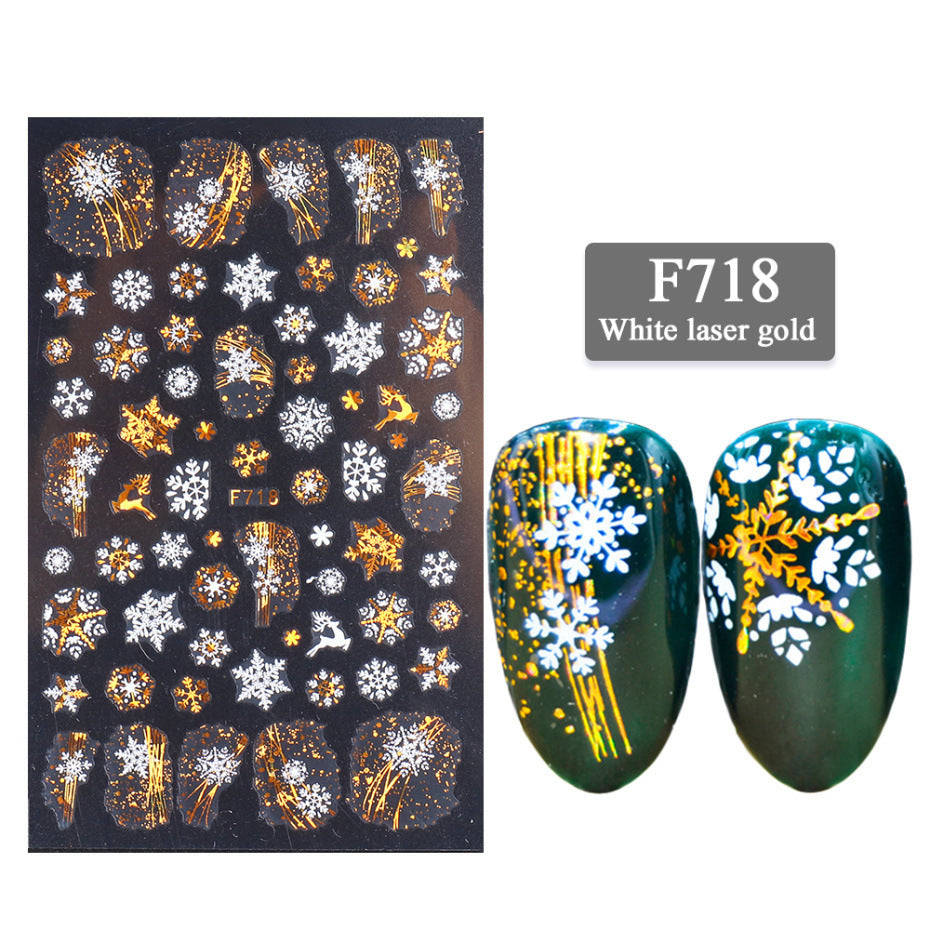 Christmas Gold Laser Snow Stickers - 3g