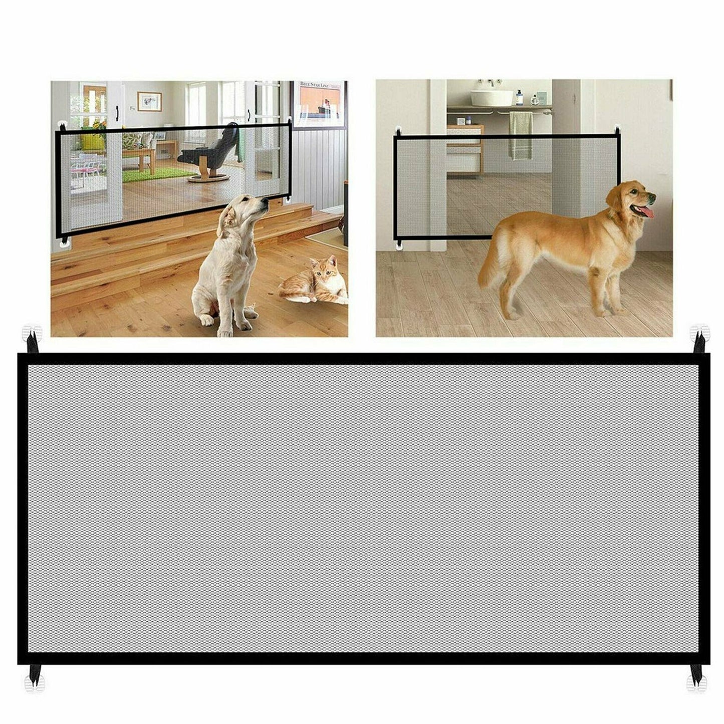 Pet Dog Fence Gate Safe Guard Säkerhetsinhägnad Hundstaket Hund Gate The Genial Mesh Magic Pet Gate Pet Supplies Dropshipping
