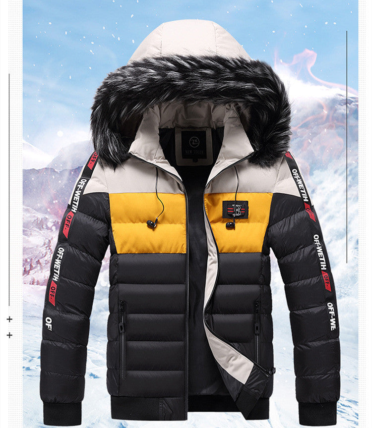 Veste à capuche pour jeunes hommes, épais, hiver