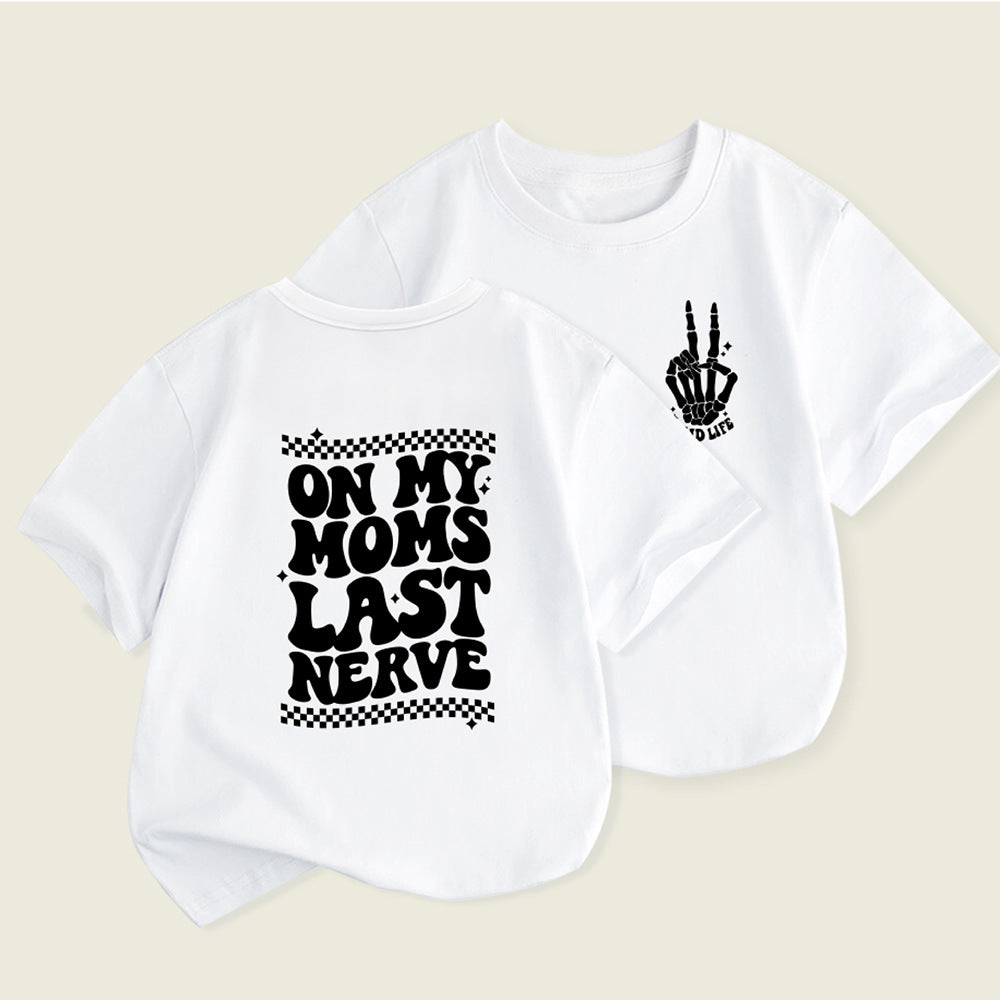 Letter Print Casual T-shirt för barn med rund hals