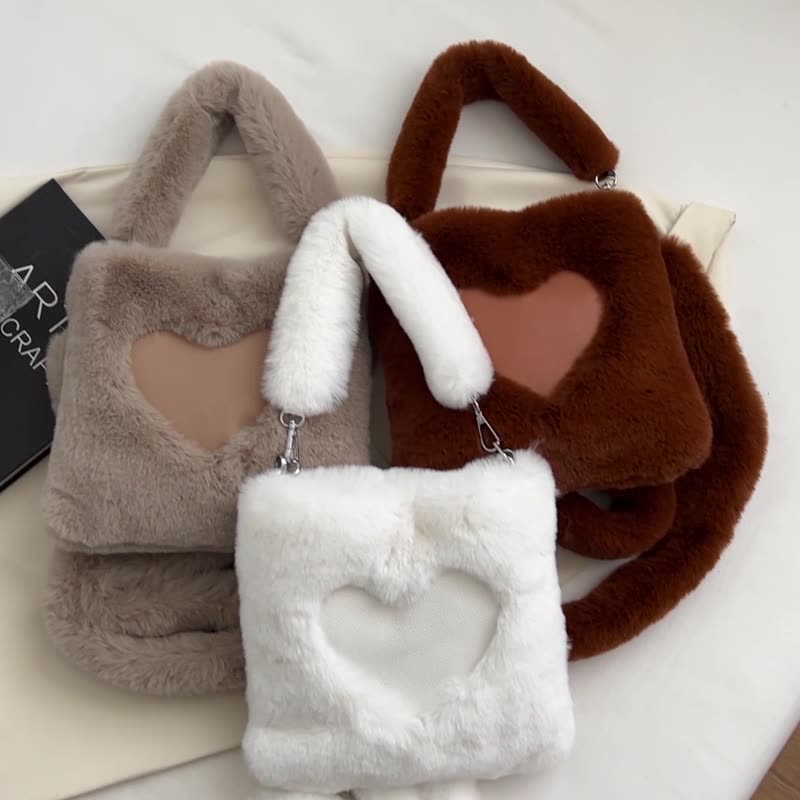 Love Handbags Sacs à bandoulière en peluche d'hiver pour femmes