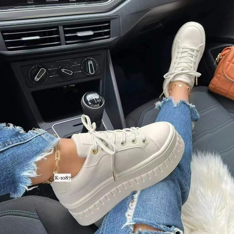 Chunky Heel Shoes Ankel Boots Sneakers för kvinnor
