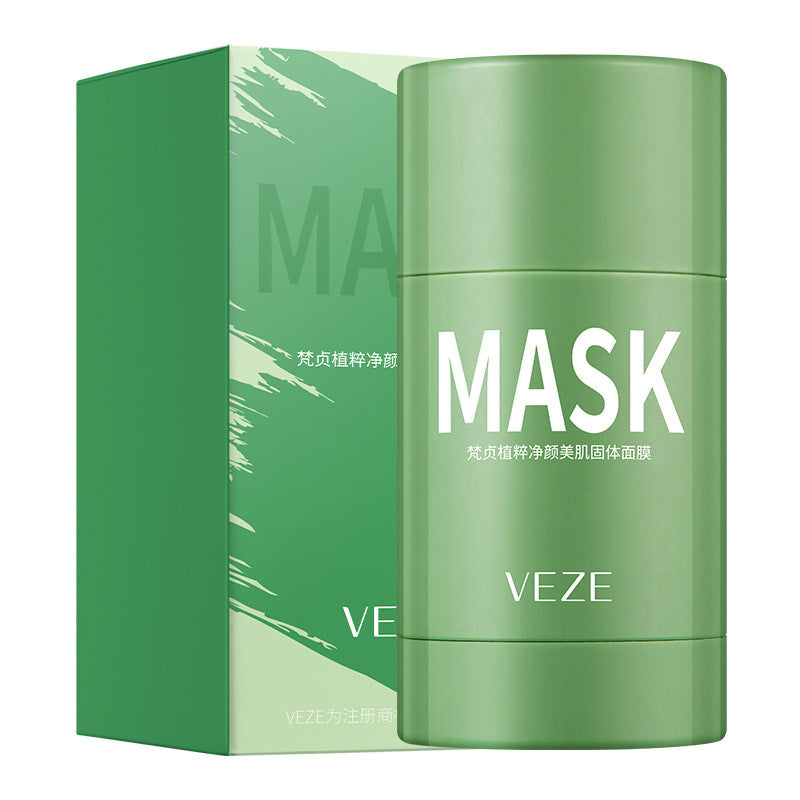 Solid Cleansing Mask Oljekontroll Krympa porer till pormaskar Rengörande grönt te Solid Mask Mud Aubergine Mud Mask
