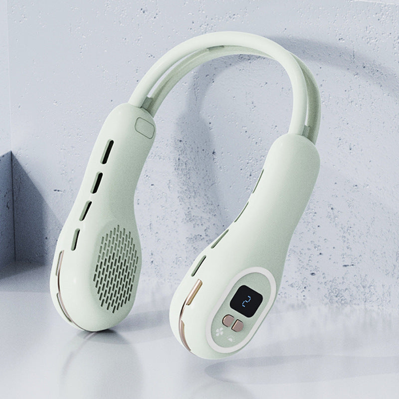 Tyst Mini USB Bladlös Atmosfärsbelysning Hängande Halsfläkt Sommarprylar