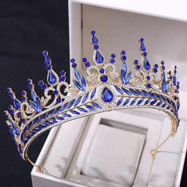 Ensemble de cerceaux pour cheveux de mariage, grande couronne baroque en cristal